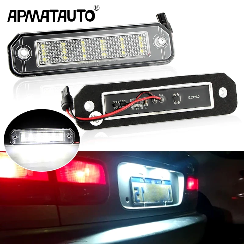 2Pcs For Honda Civic EJ EG EK EK3 CR-X Integra Del Sol Trunk 93-97 Tail White LED License Plate Light Number Lamp 34100S04A01