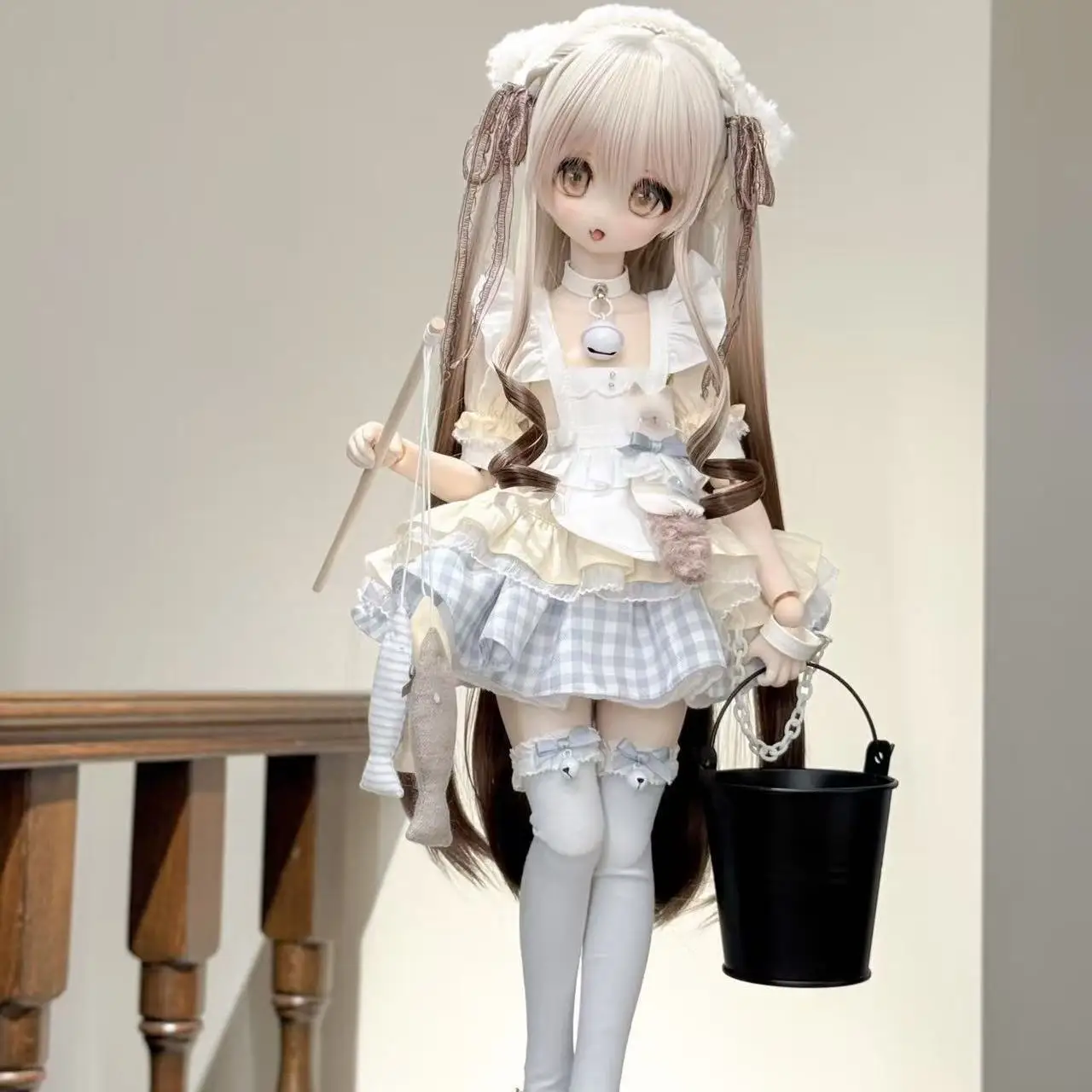 Fashion 1/4 Doll's Clothes Suit for 45cm Bjd Doll Cute Princess Dress Set Girl Toys Dress Up Play House Doll Accessories,No Doll