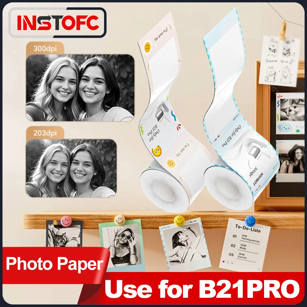 

For NiiMbot B21Pro Thermal Printer Photo Color Label Sticker High-definition Photo Printing Photo Paper With Adhesive Backing