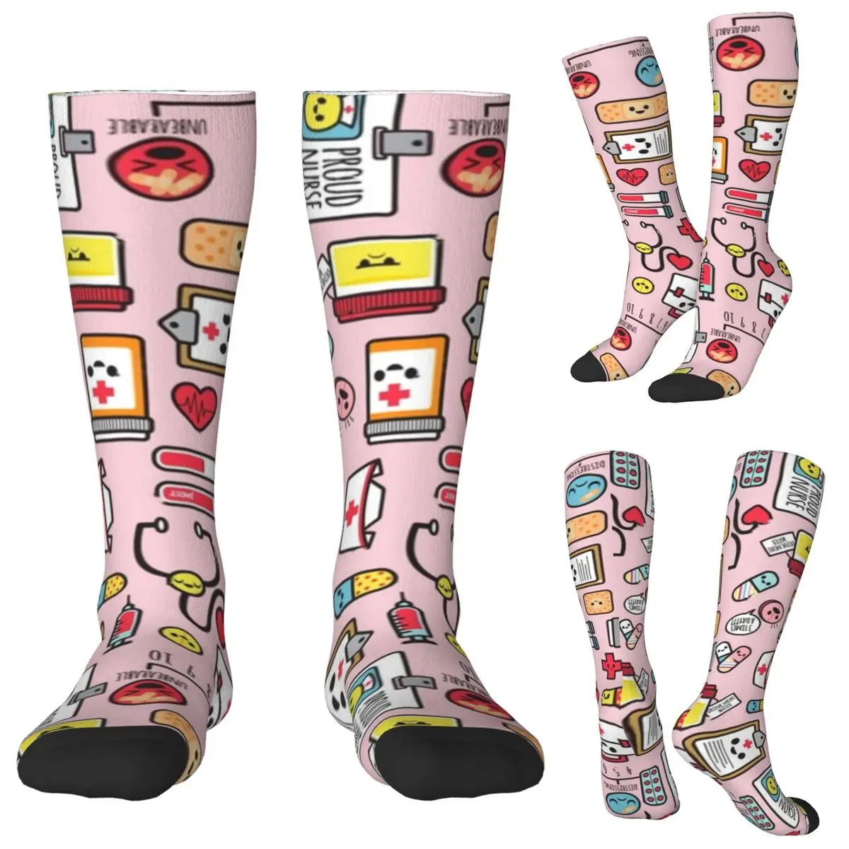 

Носки для медсестры в стиле Харадзюку, высококачественные чулки, всесезонные длинные носки, аксессуары для мужчин и женщин, подарки