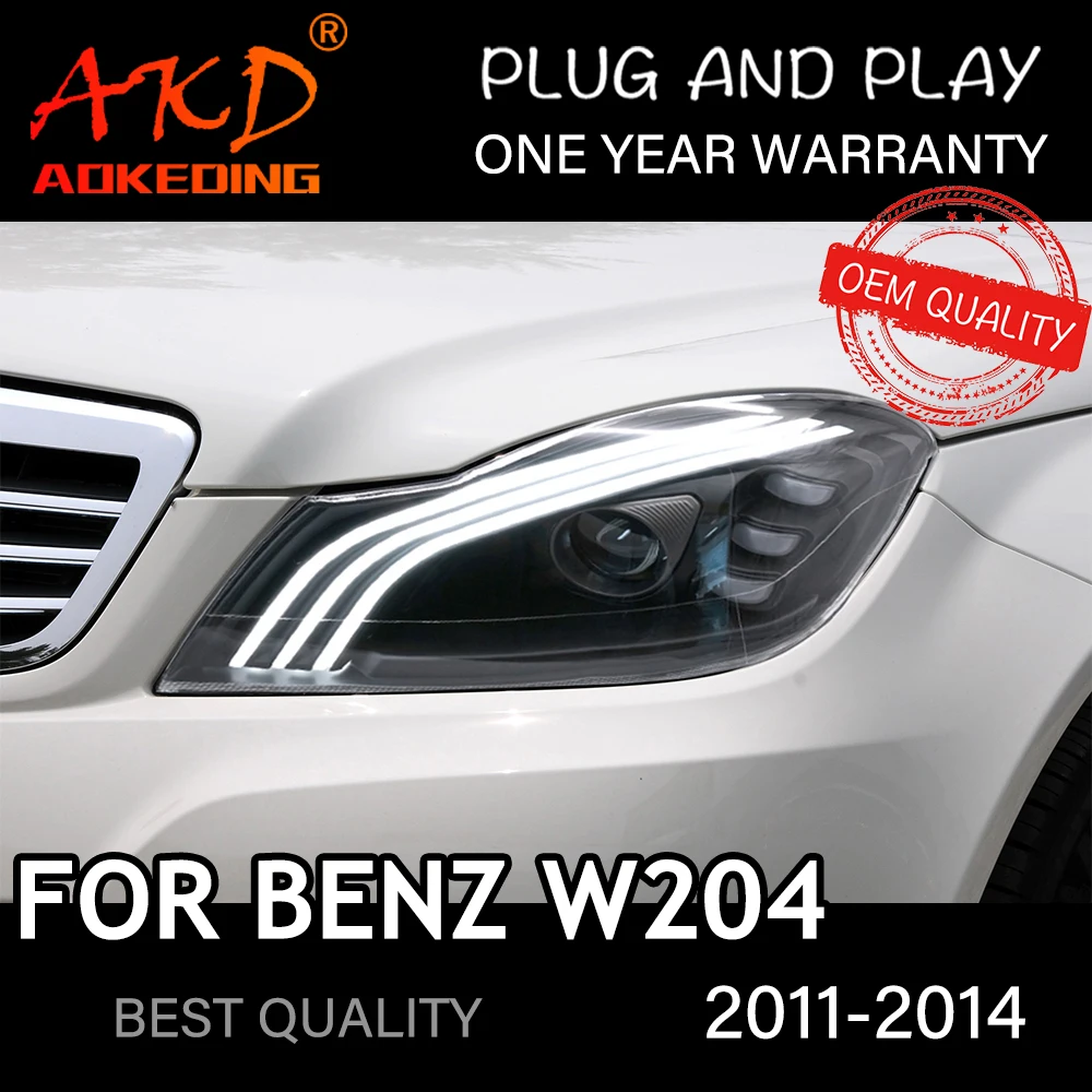 

Фары для Benz W204 2011-2014, автомобильные светодиодные фары DRL Hella 5, ксеноновые линзы Hid H7 C200 C260, автомобильные аксессуары