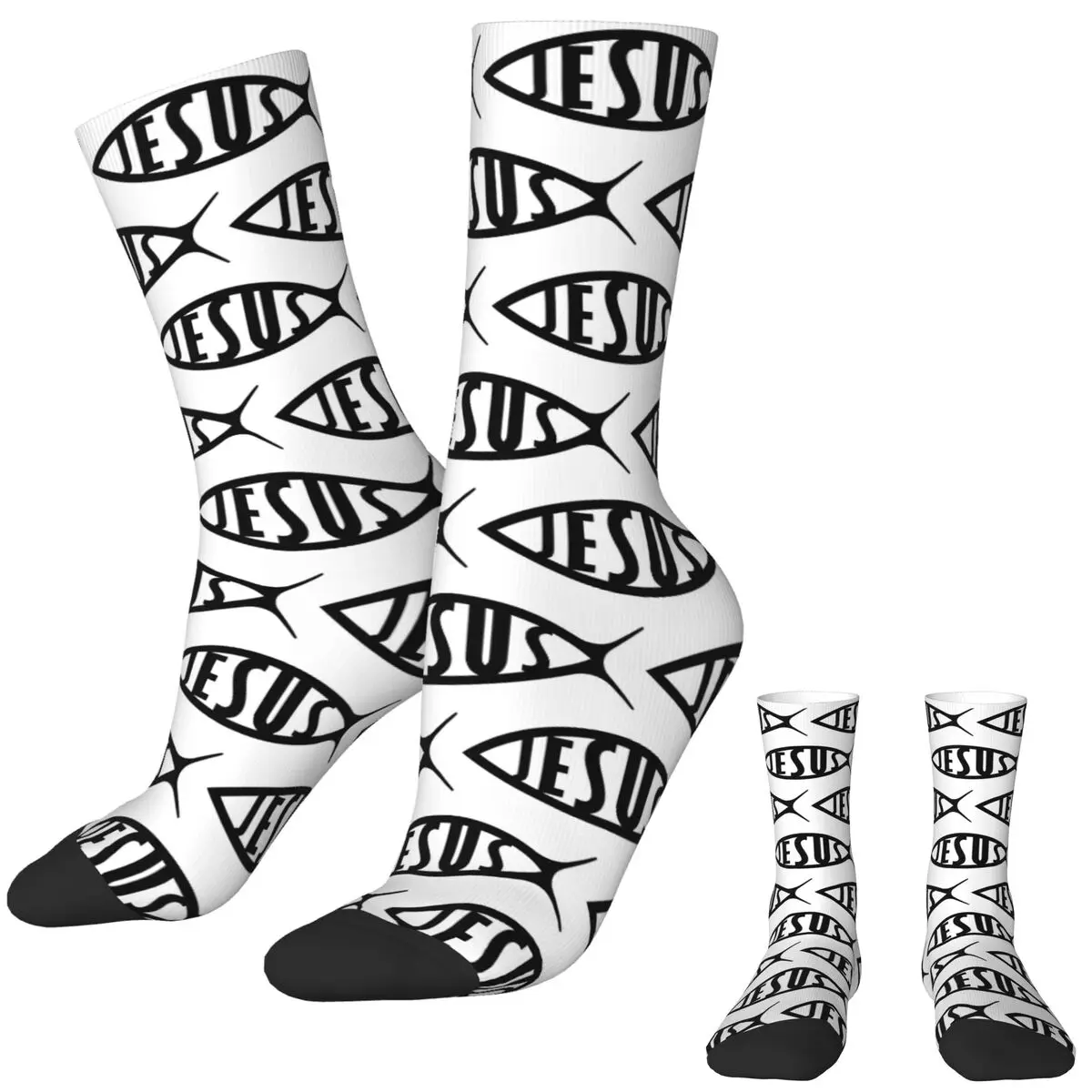 Catholic Jesus Stockings Design Funny Socks Spring Anti Slip Socks Men's Climbing High Quality Socks