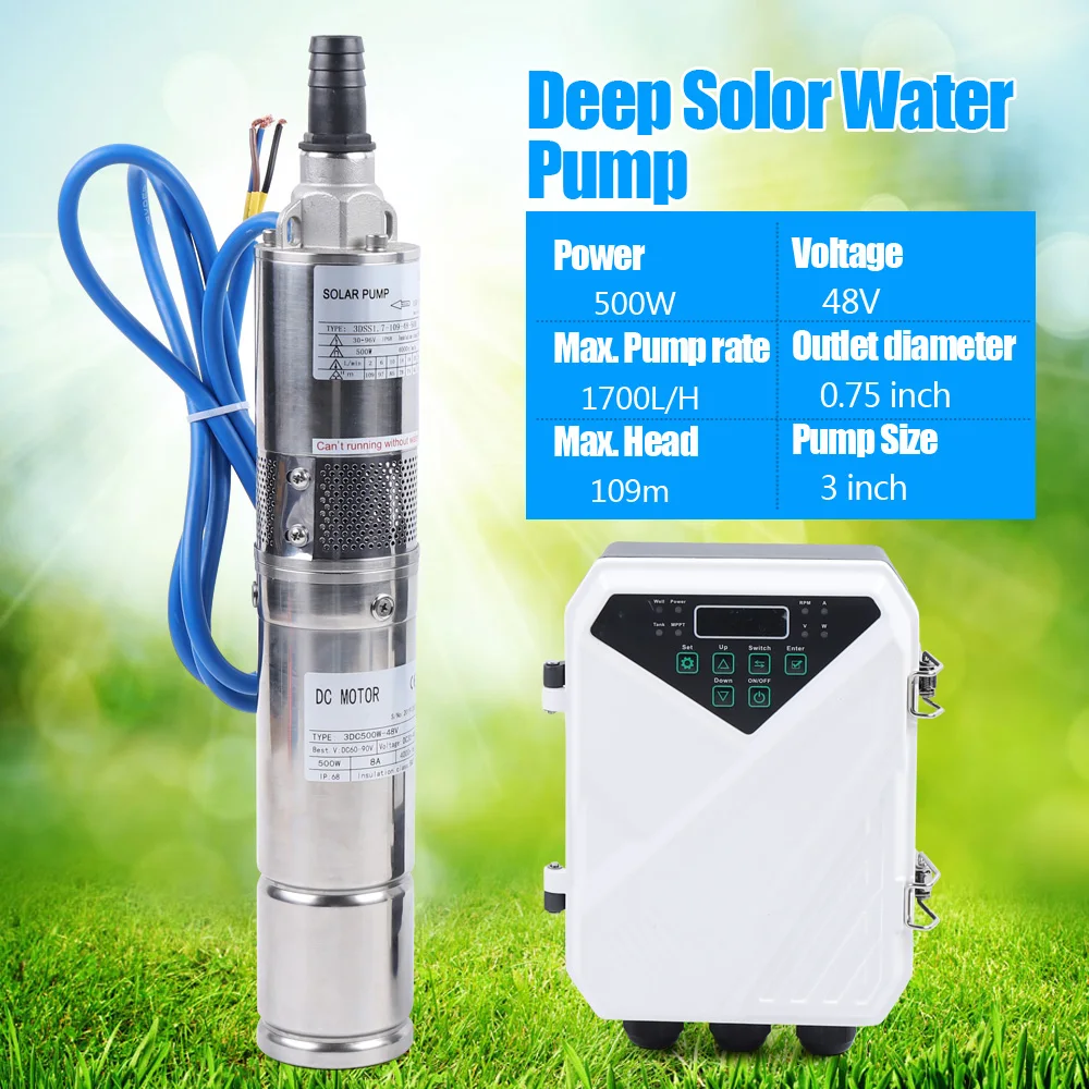 

Silver&White DC Submersible Pump(MPPT Technology&IP68 Motor) - Intelligent Water Shortage Protection&Auto Speed Adjust