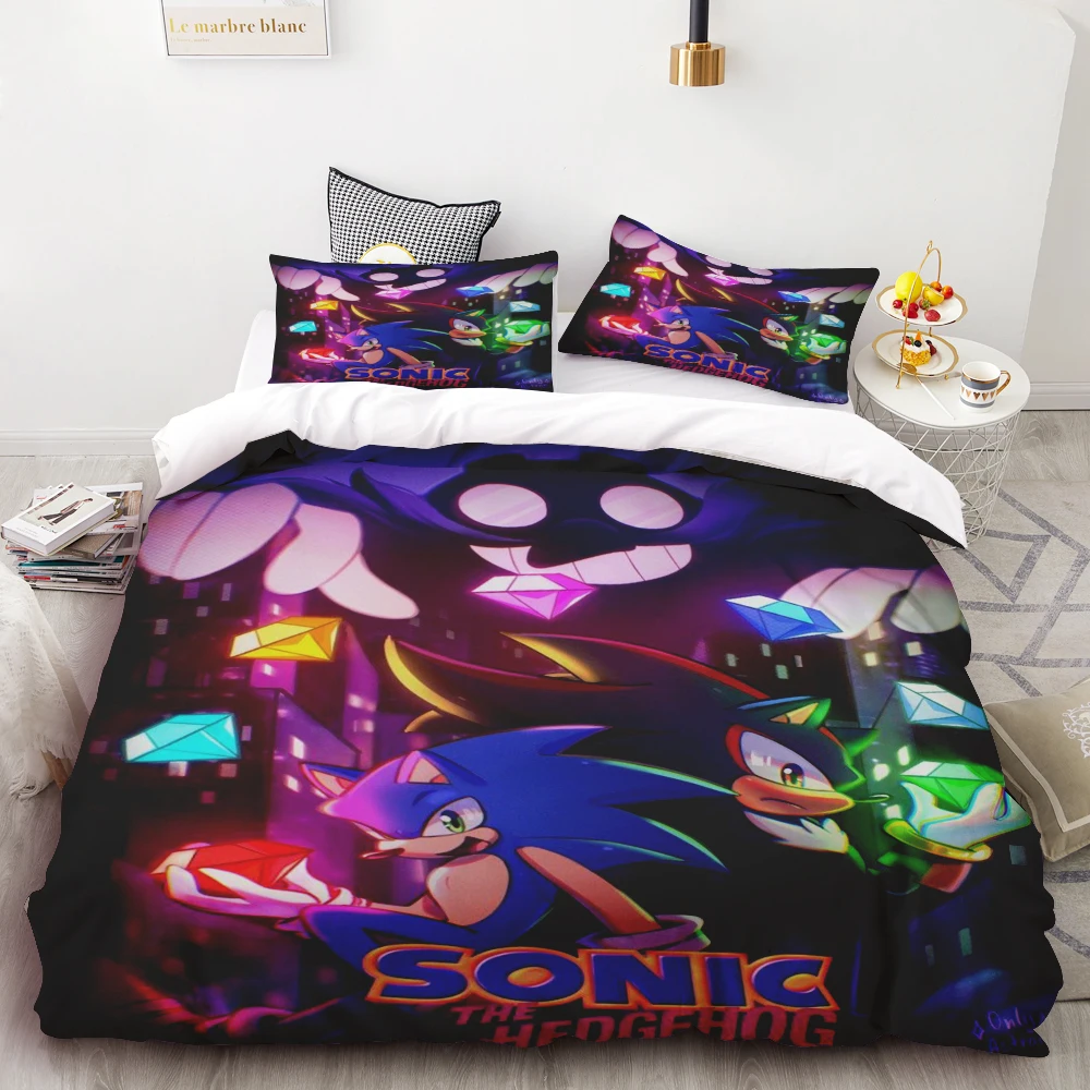

duvet cover Funda nórdica Sonic Speed microfibra Suave y cómodo Nuevo diseño Decoración de habitación individual para niños