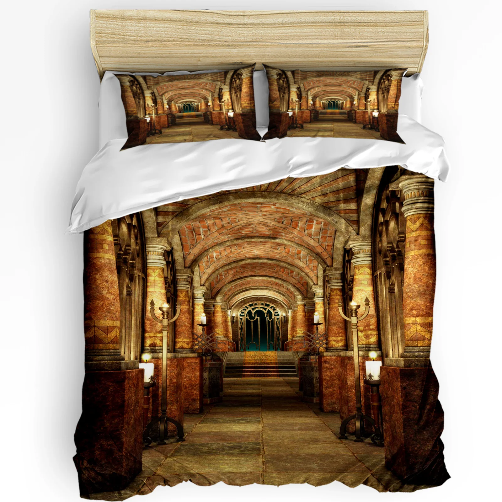 

Corridor Palace Ancient Building Bedding Set 3pcs Duvet Cover Pillowcase Kids Adult Quilt Cover Double Bed Set Home Textile