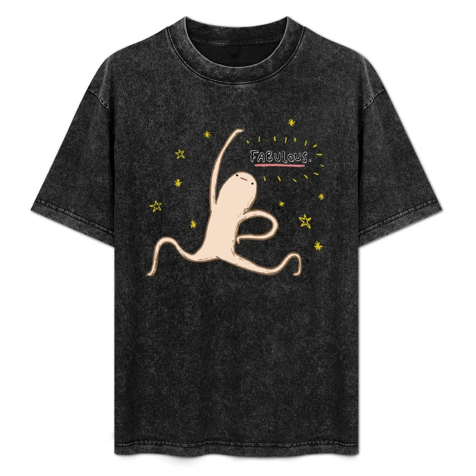 Honest Blob - T-shirt décontracté imprimé avec un motif artistique fabuleux