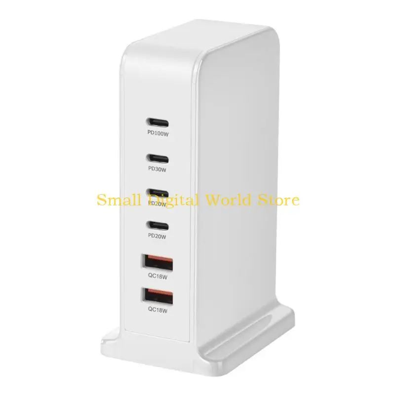 77UB 200 واط 6 منفذ شحن سريع محور الطوب 2 USB + 4 نوع C شحن مكعب صندوق الجدار شاحن محول الطاقة للسفر المنزل
