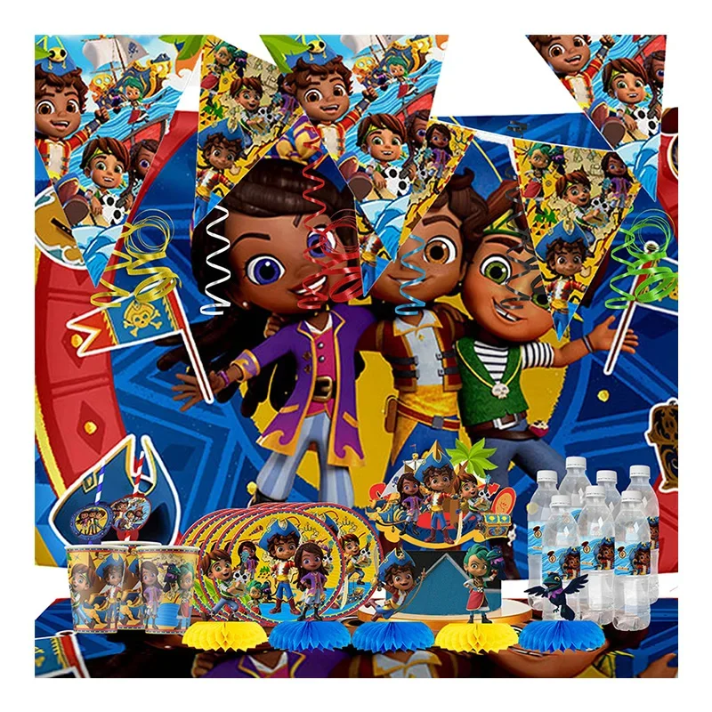 

Santiago of The Seas Birthday Decorations Party Disposable Tableware Paper Napkins Cups Plates Tablecloths Straw Shower Supplies