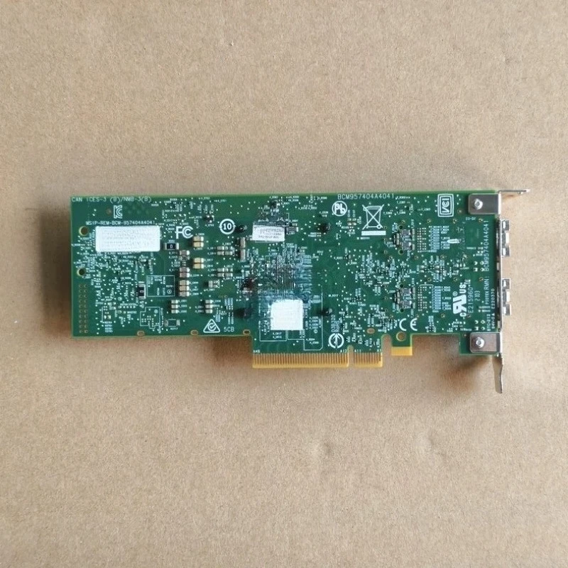 BCM957414A4142CC Dual Port 25G 10 Gigabit Fiber Optic Network Interface Card PCI-E Interface, Support SFP28 Second-hand