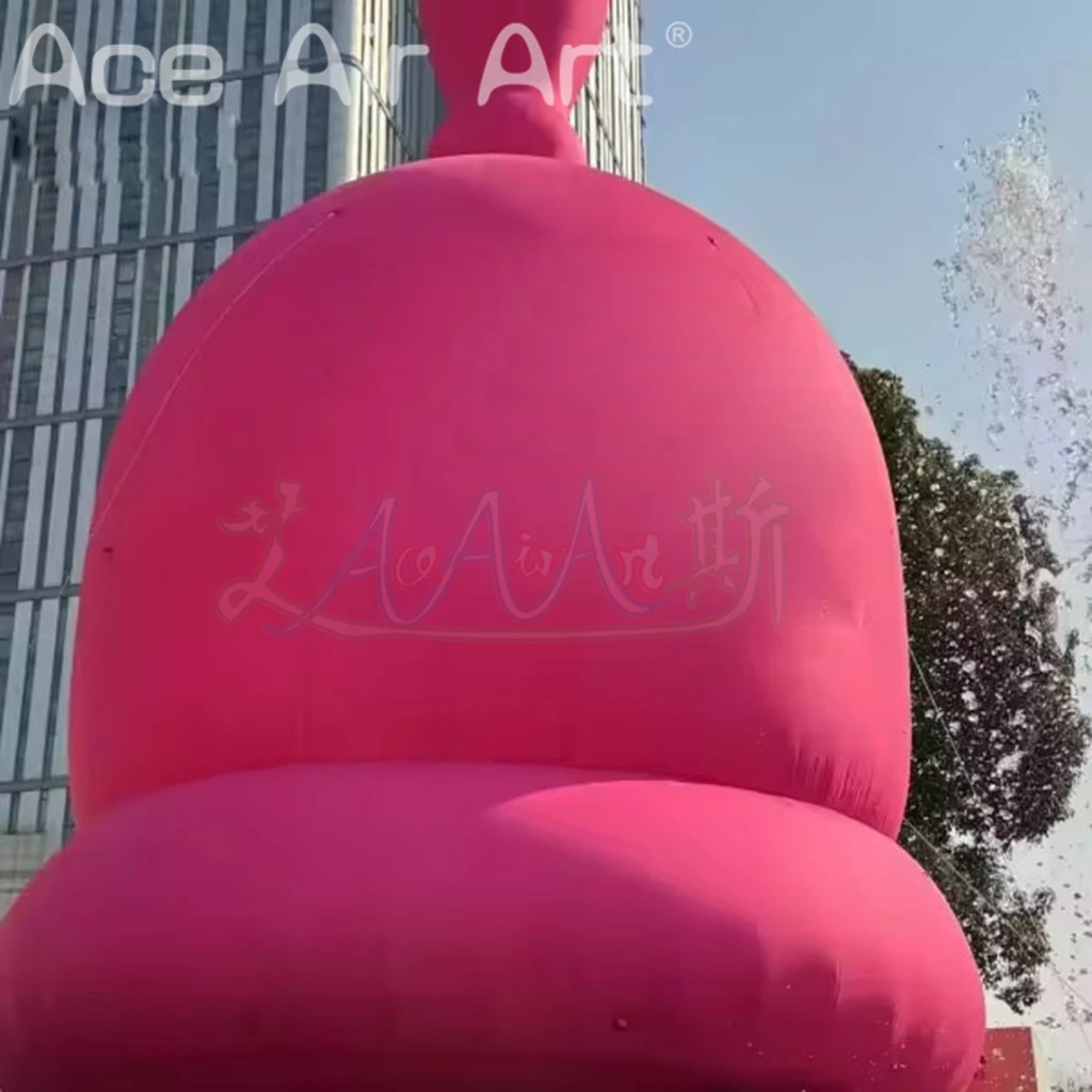 Campana rosa inflable para centro comercial con letras impresas, decoración de campana gigante inflable para pared de techo para publicidad