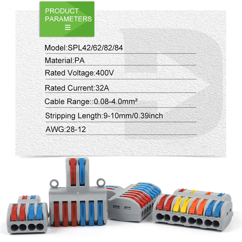 5PCS Fast Wire Connector Push-in Electrical Terminal Block Universal Splicing Wiring Cable Connectors For Cable Connection SPL 