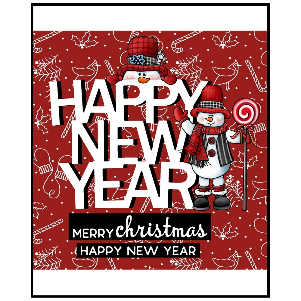 MangoCraft  Happy New Year Cutting Dies Embossing DIY Scrapbooking Metal Cut Dies For Handmade Cards Decor 2023 New Year Gifts