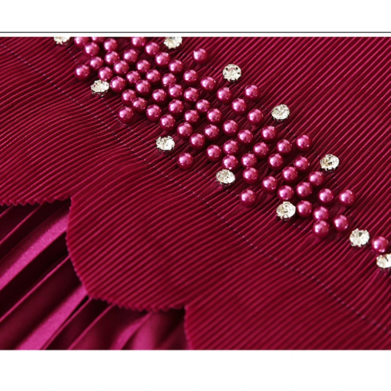 Spring Pleated Patchwork Chic Diamonds Luxury Midi Women\'s Dress Summer Elegant Bodycon Dress 2024 Korean Formal Occasion Dress