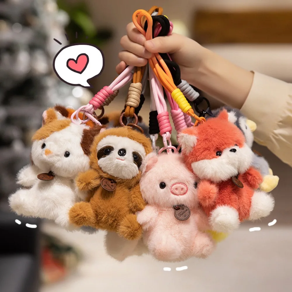 Simpatico animale panda rosso portachiavi in peluche per bambini giocattoli di peluche borsa da donna ciondolo zaino per ragazze decorazione regalo accessori portachiavi Kawaii