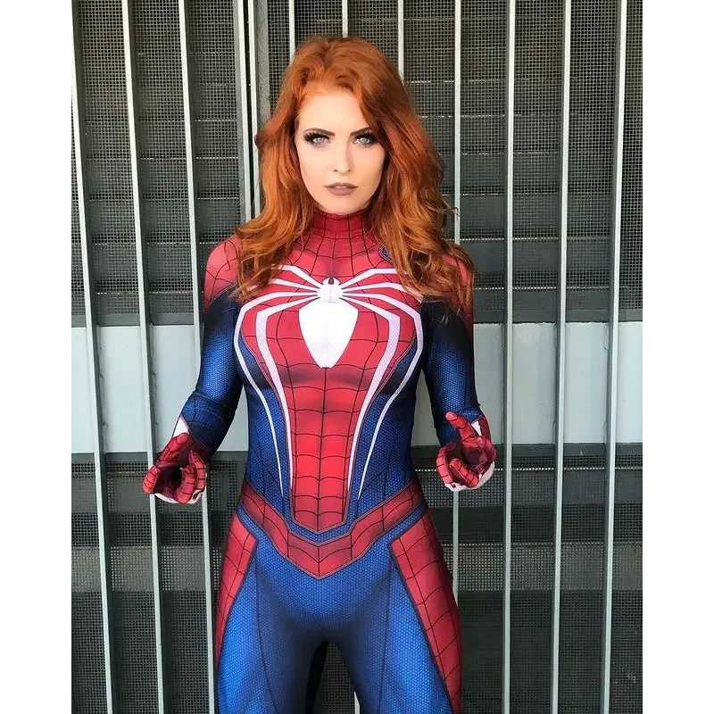 

Halloween Woman Girls PS4 Game Spidercosplay Costume Bodysuit Zentai Suit Adult Jumpsuit