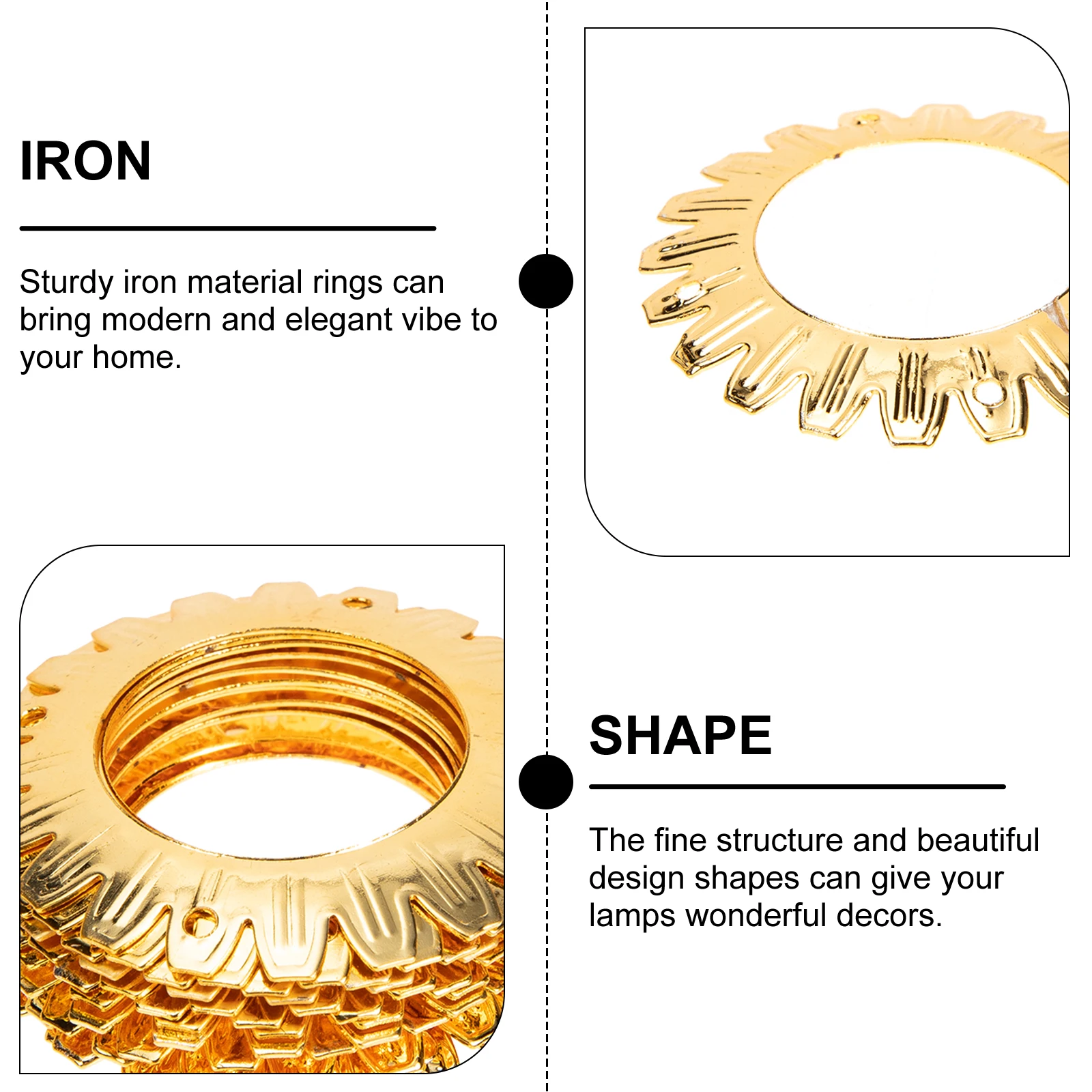 

12pcs Iron Lamp Rings Chandelier Accessories Decorative Lamp Decoration Parts For Lamps Lighting Fixtures Home Modern Decoration