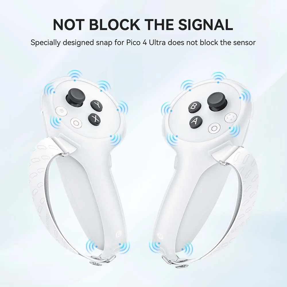 AMVR For PICO 4 Ultra Controller Protective Cover With Knuckle Strap 1 Pair VR Gaming Grips Handle Protector Fixing Band