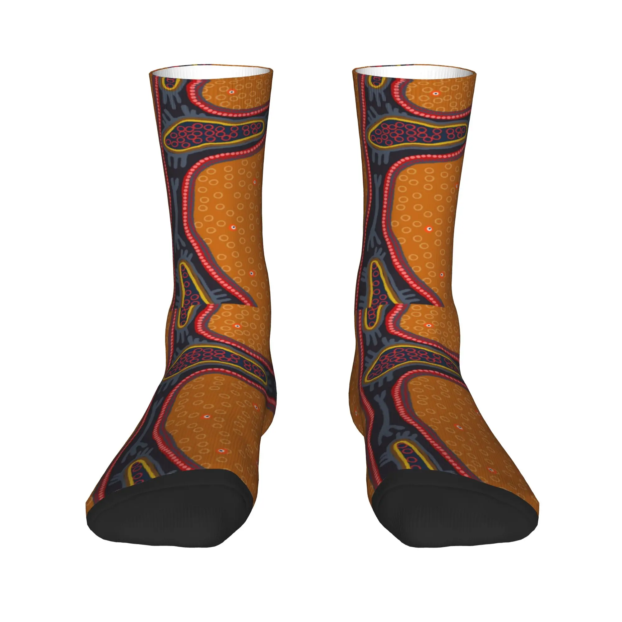 

Abstract Tribal Map Dress Socks Men Women Warm Breathbale Warm Geometric Ankara Pattern Crew Socks