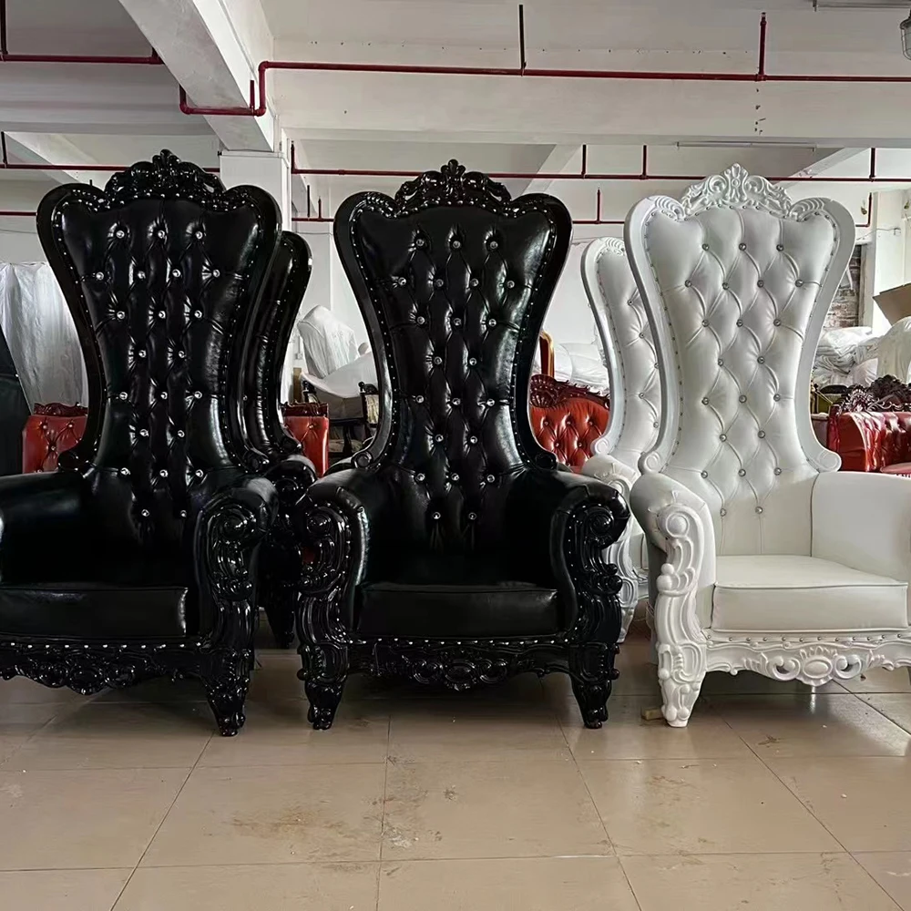 Manufacturer High Back King Chair Wholesale And Cheap Wedding Beige White Throne Chair For Wedding Decoration