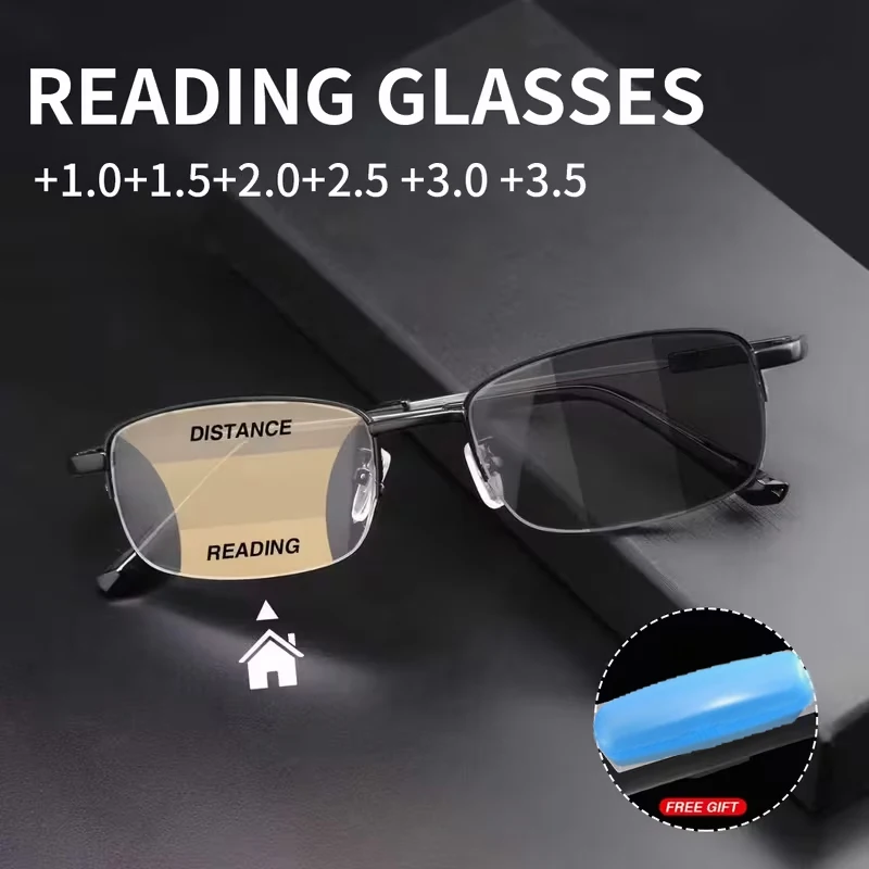 2026 Titan Photochrome Multifokal-Lesebrille für Herren Anti-Blaulicht Progressive Multifokus-Lesebrille für Damen 1.0-3.5