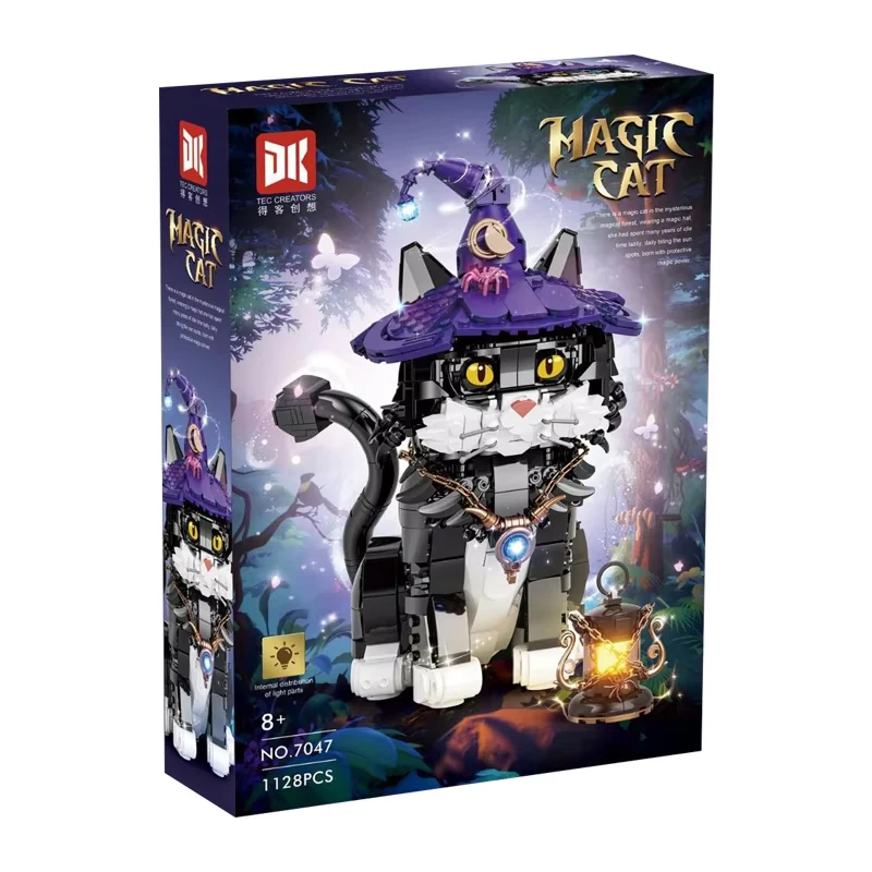

MOC Magic Cat 1128PCS Building Blocks Kit DK7047 Animal Series Eyes Color Changeable Classic Bricks Toy Kids Assemble DIY Gift