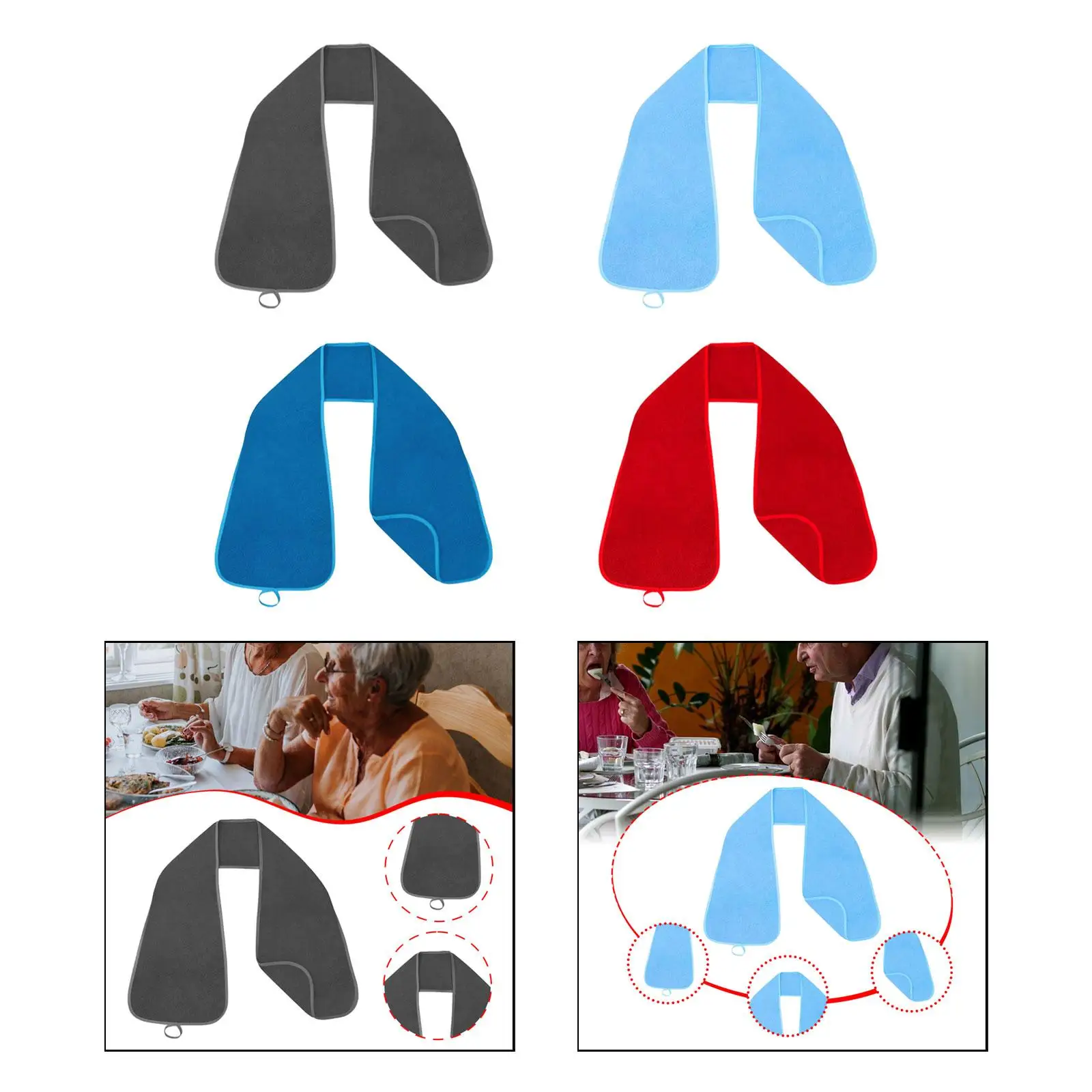 Syal Bib Dewasa Hadiah Nyaman Modis Nyaman Serbaguna untuk Lansia untuk Wanita Pria Ayah Lansia