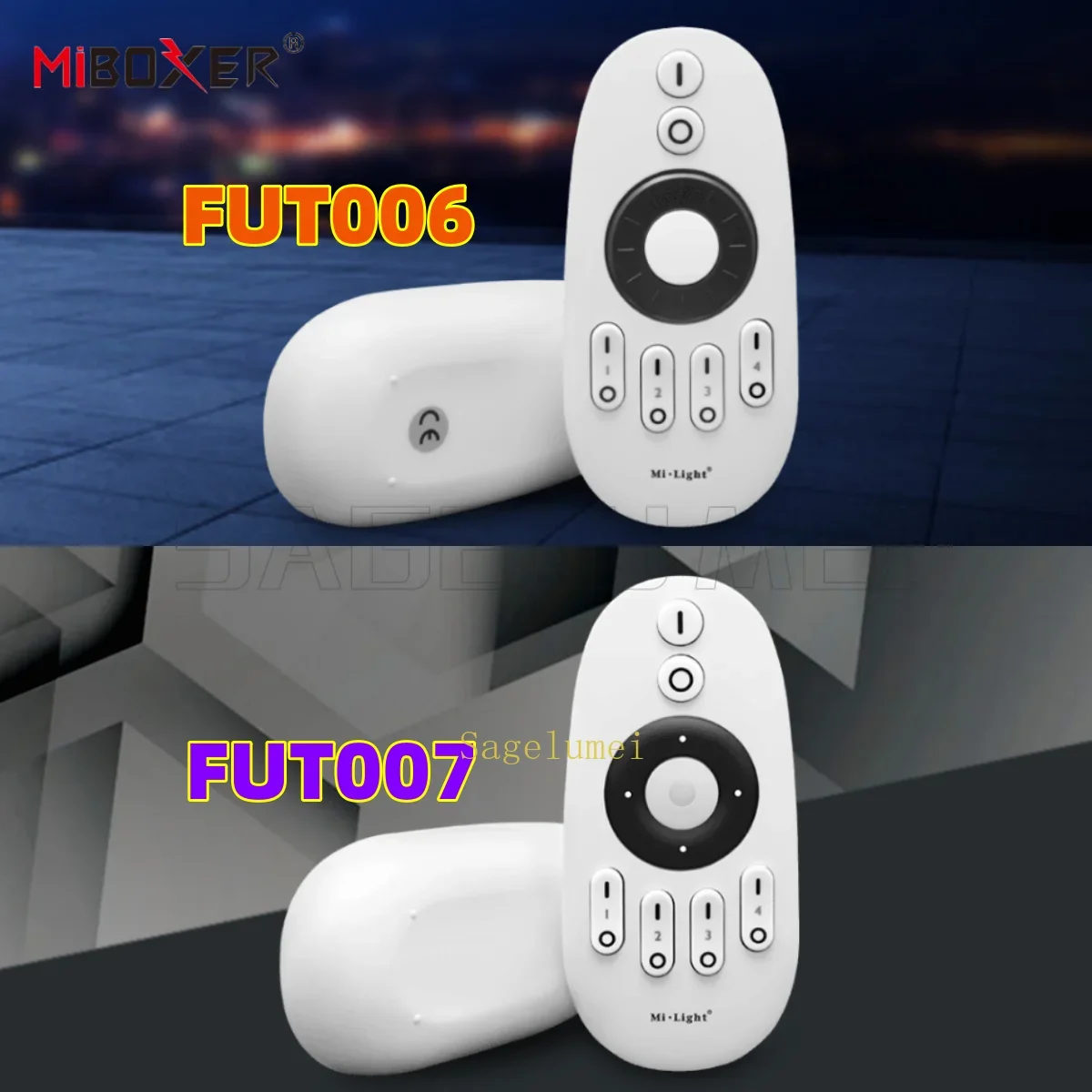 Miboxer FUT006 FUT007 2.4GHz 4 Zone Rotating Wheel/Button Remote Touch RF Wireless CCT Remote Control LED Strip Controller