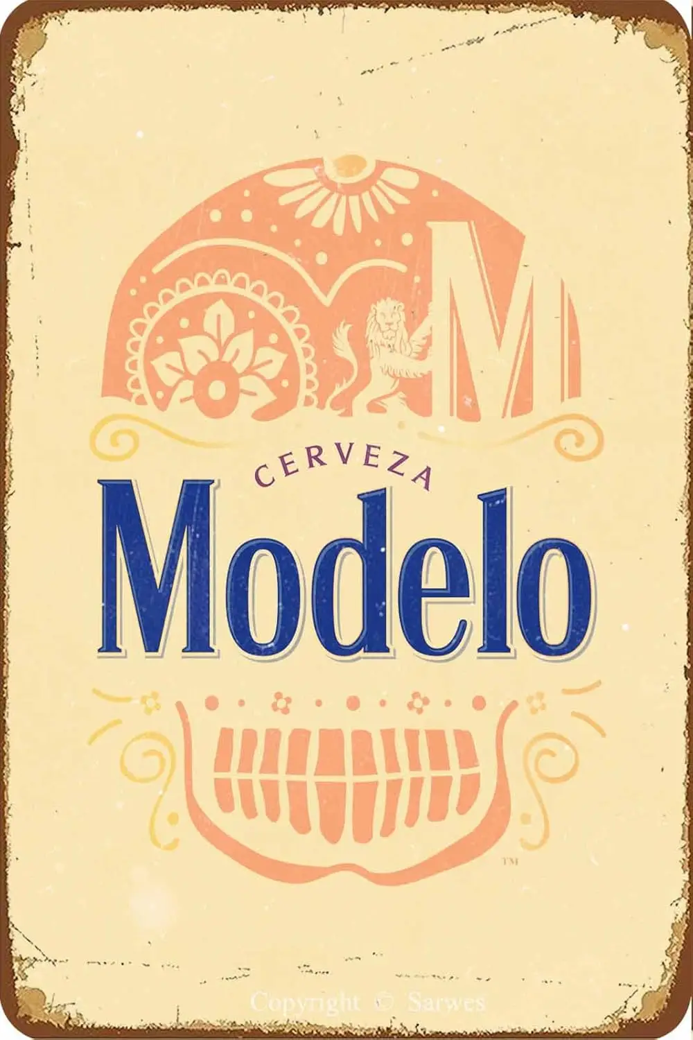 Modelo Vintage Metal Tin Sign Funny Poster for Home Bar People Cave Wall Decor Creative Gift 8x12 Inch