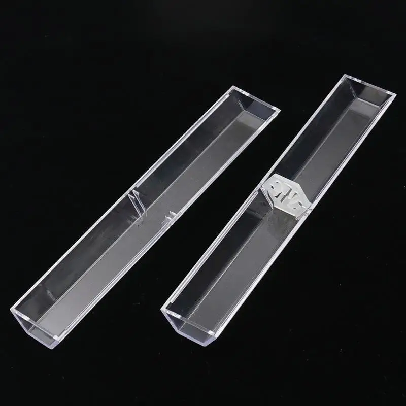 Clear PC Tweezers Storage Box Portable Cylinder Square Pipe Tube Case for Beauty Eyelash Extension Tool Organizing