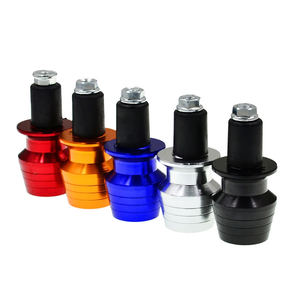 

2 pcs Universal Motorcycle Aluminum Handlebar End Plugs Blue Minimalist Design Anti-Vibration Round Plug For Vehicle Balancing