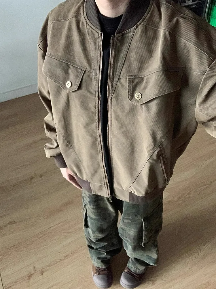 

Cleanfit American Sle Workwear Jaet Loose ort ex Spring Autumn Vintage Couples Outerwear Youth Faion Windproof