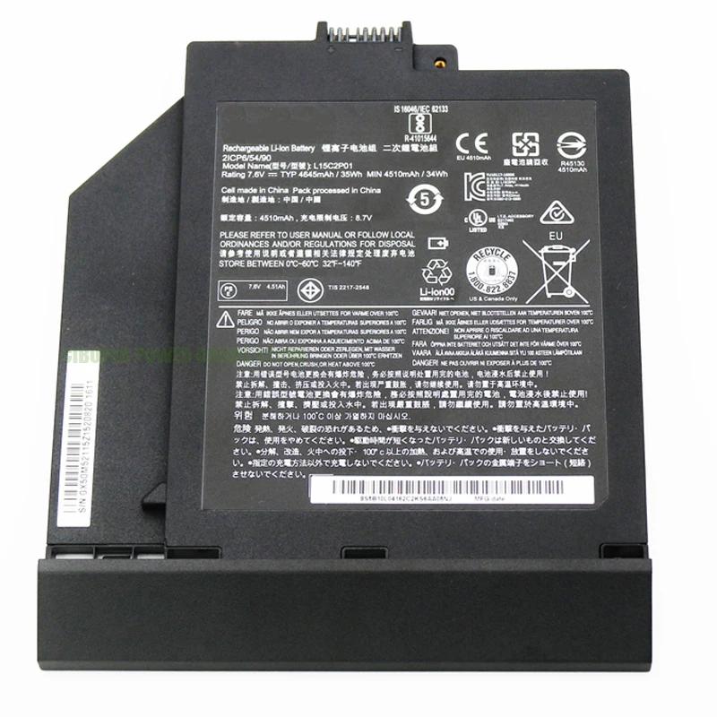 CP Genuine Laptop Battery L15C2P01 7.6V/35WH/4645mAh 5B10L04162 L15S2P01 For V310-15 V110-15 V330-15isk E52-80 2ICP6/54/90