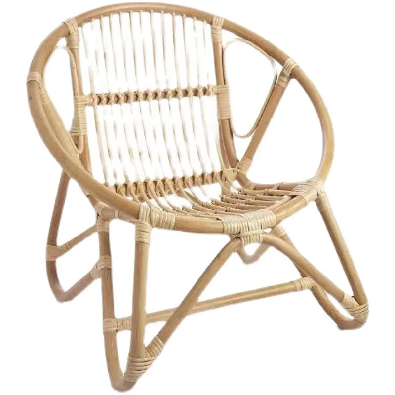 

Rattan leisure balcony chair children's room decoration baby small stool Internet celebrity backrest