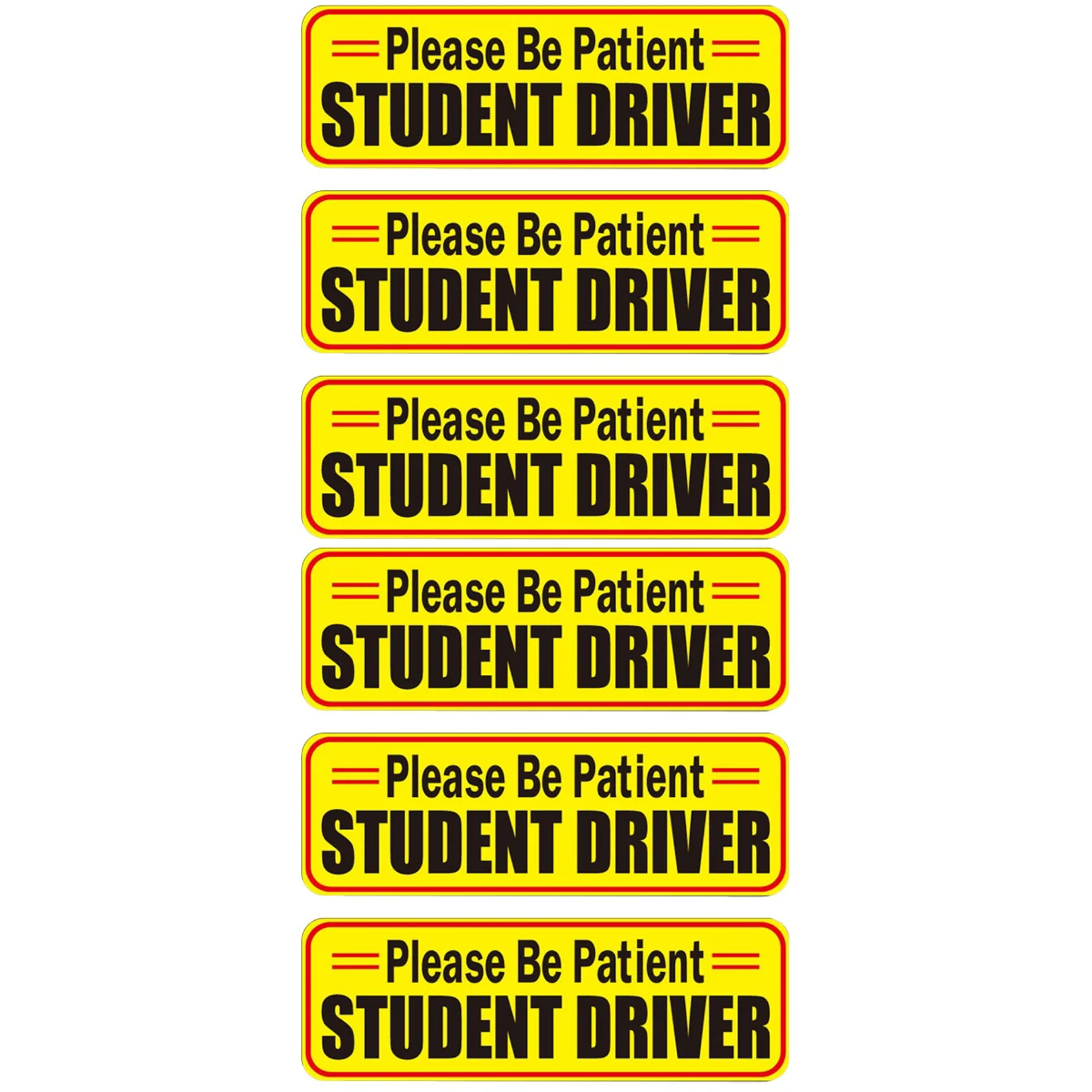 

6 Pcs Car Stickers Reflective Magnet Magnets Student Driver Safety Signs Please Be Patient Pvc Reusable Magnetic