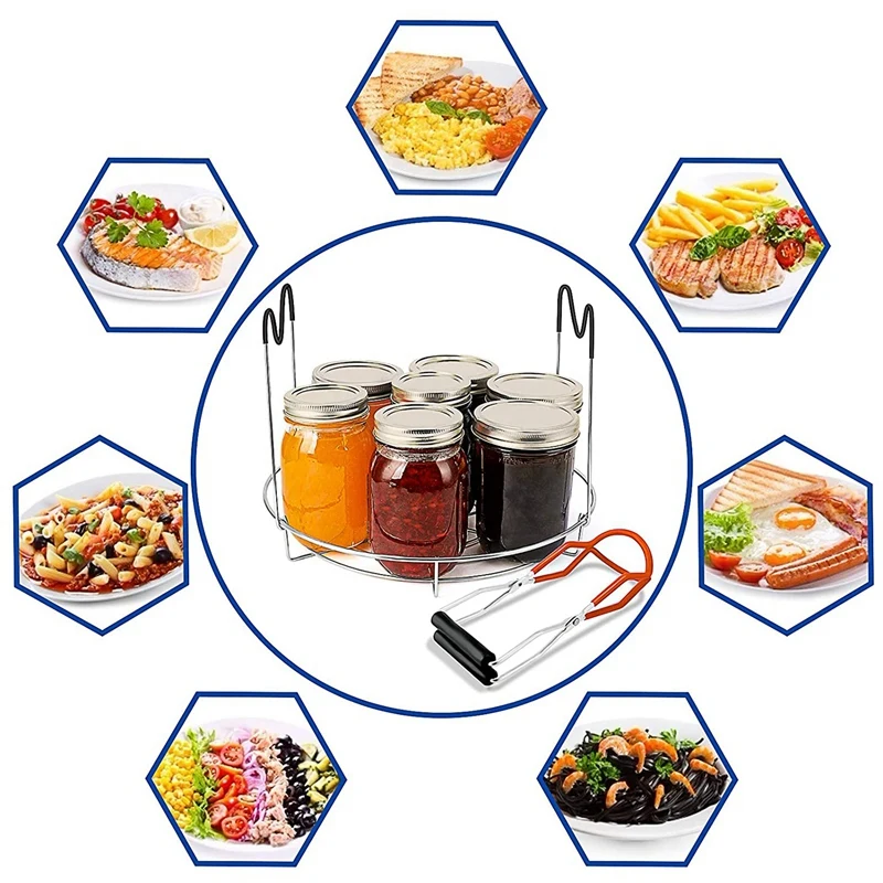 

Набор для консервирования MARQ из 4 предметов, 1 стойка для консервирования + 1 шт., подъемник для консервных банок, щипцы + воронки для консервирования из 2 предметов, принадлежности для консервирования