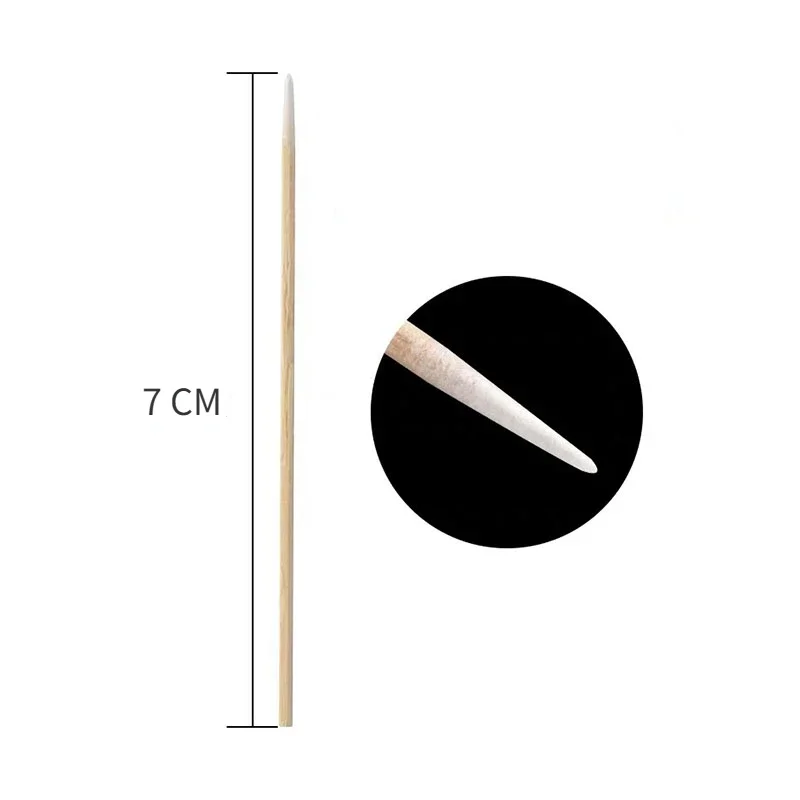 100 قطعة مسمار الخشب مسحة نظيفة العصي برعم تلميح خشبية القطن رئيس مانيكير التفاصيل مصحح مزيل طلاء الأظافر أداة فنية