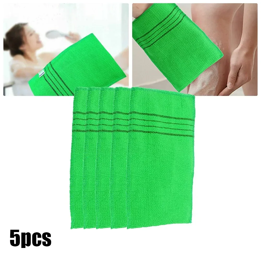 5Pcs Doppelseitige Handtuch Koreanische Peeling Bad Waschlappen Körper Peeling Dusche Handtuch Tragbare Für Erwachsene Korn Pinsel Peeling Handschuh