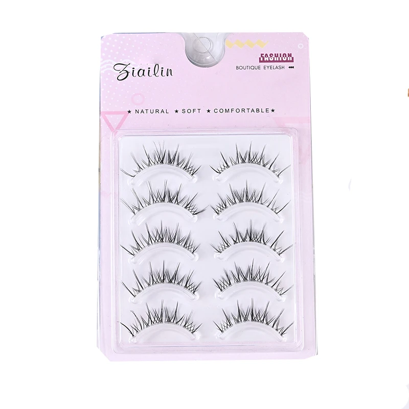 رموش صناعية يابانية ، مكياج بنمط طبيعي ، وصلات رموش رفيعة ، رموش تنكرية ، رموش اصطناعية مانغا ، 5 أزواج #6