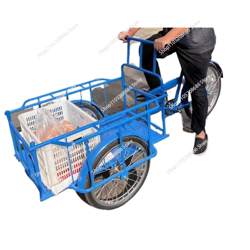Folding upside down donkey human pedal tricycle stall