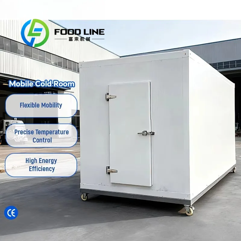 Mobile Cold Room Internal Anti-Slip Floor Safe For Workers Walking When Handling Wet Frozen And Fresh Agricultural Goods