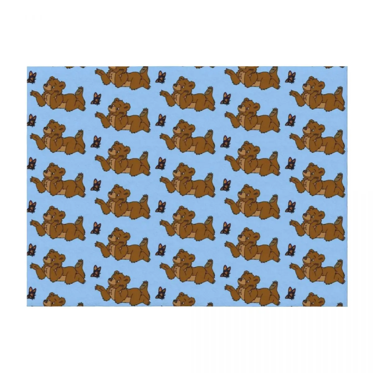 

Little Bear and Butterfly Fan Art Throw Blanket Softest Stuffeds Furrys funny gift Blankets
