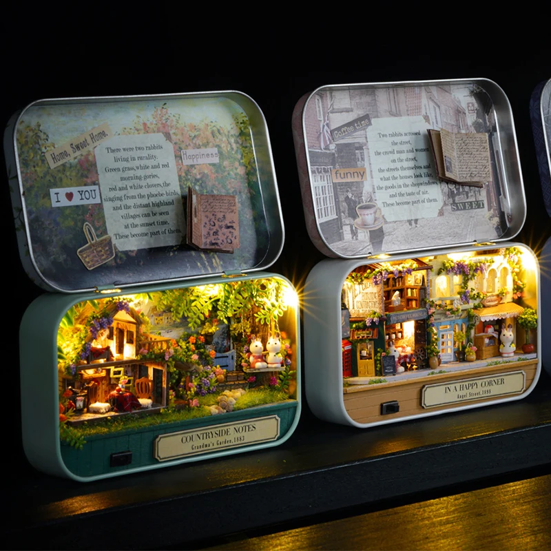 DIY Holz-Puppenhäuser Handgefertigtes Lustiges Box-Theater Miniatur-Box Niedliche Puppenhäuser 3D-Puzzle Bausätze Geburtstagsgeschenk Holzspielzeug – Detail 5