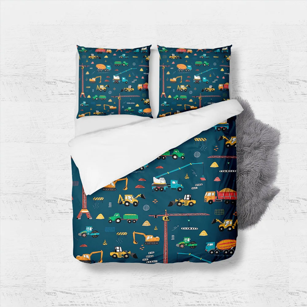 

Construction Sites Duvet Cover Set without sheet King Queen Double Full Twin Single Size Bed Linen Set