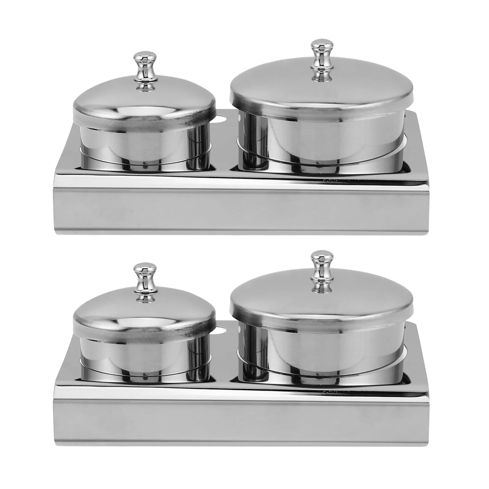 

Набор из 2-х емкостей для акрила и пудры из нержавеющей стали с крышкой, предотвращающей проливание, для нейл-мастеров, органайзер для инструментов