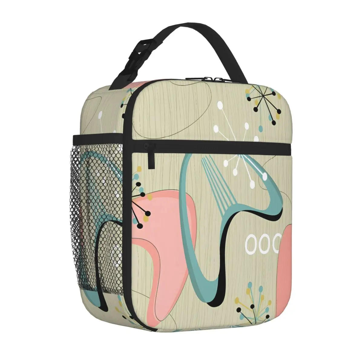 Bestselling Retro Eames-Era Atomic Inspired Minimal Chic Neoprene Lunch Bag Yard Party Camping Lunch Bag