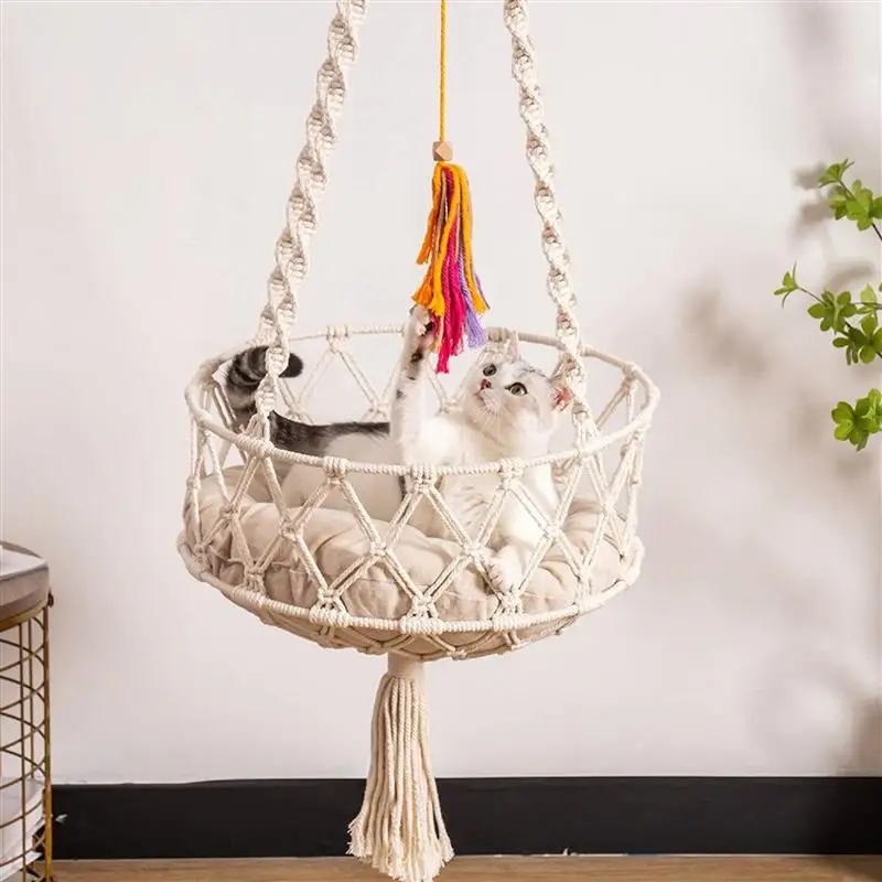 

Bohemian Woven Cat Nest Nordic Tapestry Net Bag Four Seasons Universal Cat Nest Pet Hammock Swing