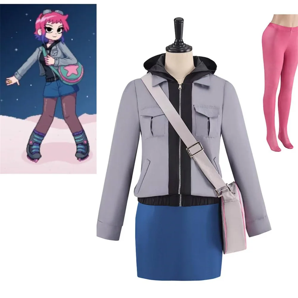 

Scott Pilgrim Cosplay Ramona Flowers Costume Women Fantasia Uniform Full Set Halloween Carnival Outfit