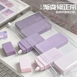 6 Pcs Gradient Purple Correction Tape Kawaii Large Capacity Correction Tape Student Prize Stationery School Supplies