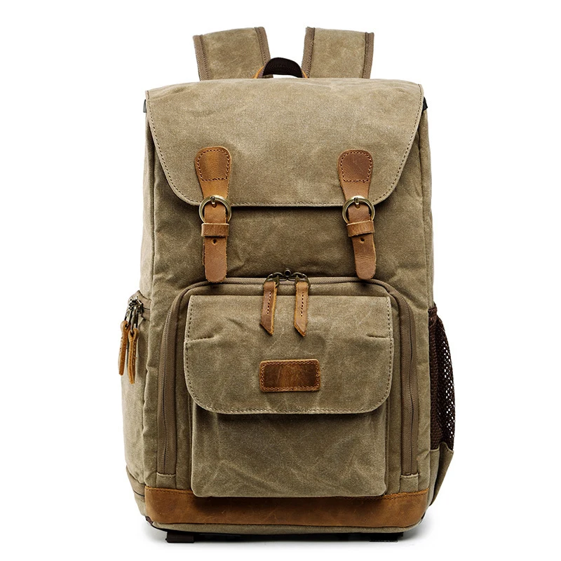 2025 New Waterproof Photography Retro Canvas Multi Functional Backpack 15.6inch Laptop Men Camera Bag Travel Carry Case Backpack