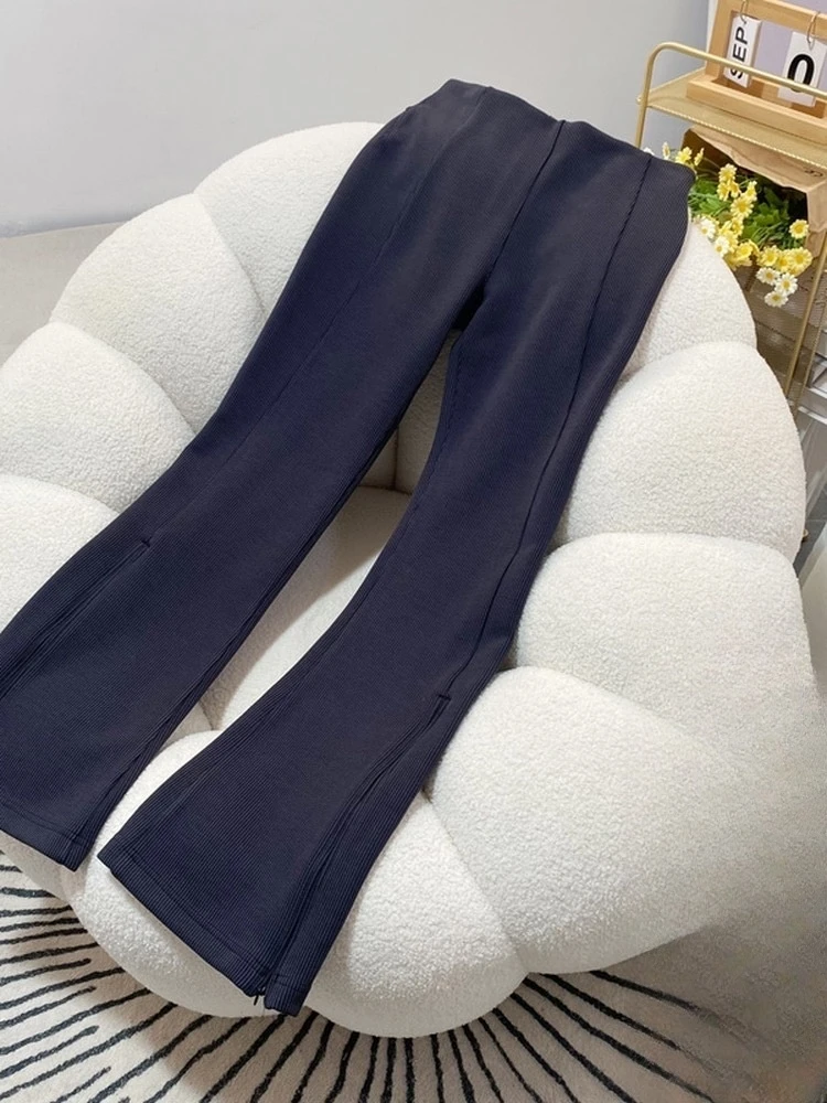 กางเกงโยคะเอวสูงลำลอง แห้งเร็ว ทรงกระดิ่ง ใส่ได้ทั้งกลางแจ้งและในฤดูใบไม้ร่วง ฤดูหนาว กระชับสัดส่วน กางเกงขายาวทรงสปอร์ตสำหรับผู้หญิง